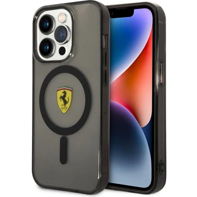 Afbeelding van Ferrari Translucent Back Case (MagSafe Compatible) Geschikt voor Apple iPhone 14 Pro Max (6.7&quot;) Zwart