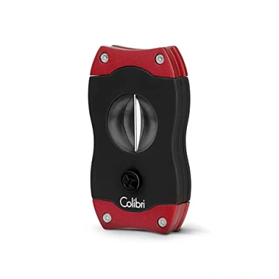 Afbeelding van Sigarenknipper Colibri V Cut zwart rood