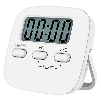 Afbeelding van Keuken Timer Groot Lcd scherm, NIAGUOJI Digitale Kooktimer Magnetische Stopwatch Met Luid Alarm Countdown Klok (Wit)