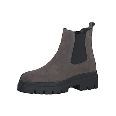 Afbeelding van Tamaris Enkellaarsjes met plateauzool grey, Dames, Maat: 41, Grey Veloursleer