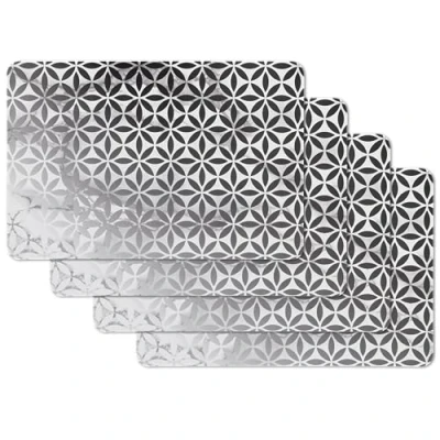Afbeelding van Venilia Avio Set van 4 placemats, zwart wit cirkelmotief, 45 cm x 30 cm, afwasbaar, vuil en waterbestendig, geschikt voor levensmiddelen
