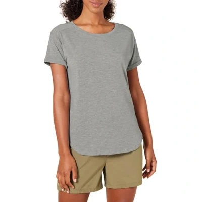 Image de Amazon Essentials T shirt Studio léger à col rond, coupe décontractée (grandes tailles disponibles) Women&#039;s, Gris Medio Mezcla, S