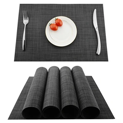Afbeelding van Placemats, 4 stuks, anti slip, afwasbaar, gemaakt van pvc, hittebestendig en vuilafstotend, voor keuken eetttafel