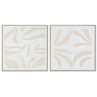 Afbeelding van Schilderij Home ESPRIT Wit Beige Abstract Scandinavisch 83 x 4,5 cm (2 Stuks)