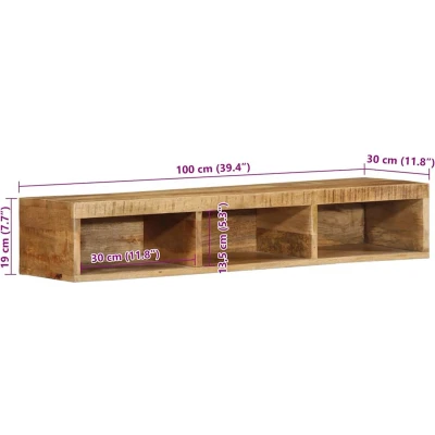 Afbeelding van vidaXL Tv meubel wandmontage 100x30x19 cm massief ruw mangohout