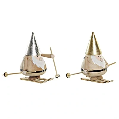 Afbeelding van Kerstversiering DKD Home Decor Hout Kerstman (10 x 11 14 cm) (2 pcs)