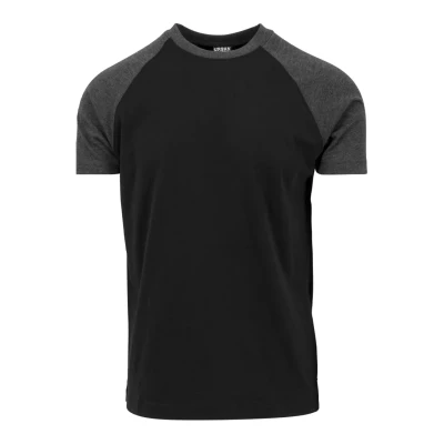 Afbeelding van Urban Classics Raglan Contrast Tshirt print, Heren, Maat: XL, Black mottled grey