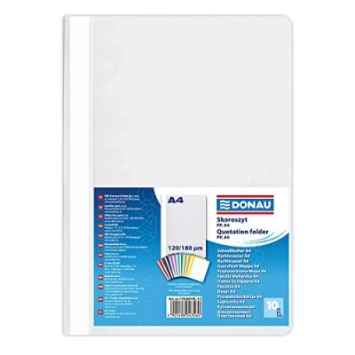 Afbeelding van DONAU 1702001PL 13 set van 10 A4 mappen, eco kunststof, 120/180 µm, grijs met transparant deksel