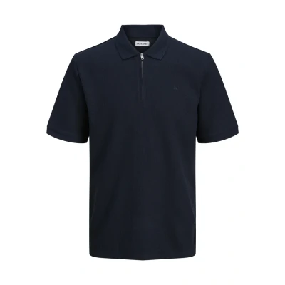 Afbeelding van Jack &amp; Jones Jjeaustin ZIP Poloshirt, Heren, Maat: XL, Navy blazer