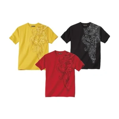Afbeelding van ATLAS FOR MEN T shirts voor heren, 3 stuks, ronde hals, korte mouwen, verkrijgbaar in grote maten van M tot 5XL.