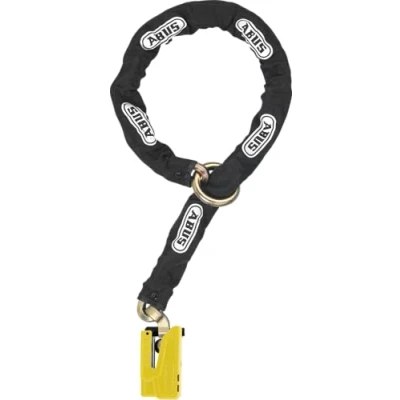 Afbeelding van ABUS Graniet Detecto XPlus 8077 2.0 schijfslot geel met ketting 12KS Black Loop motorslot alarm en 12 mm dikke stalen ketting, motoraccessoires