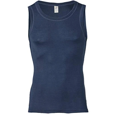Afbeelding van Heren Hemd Zijde Merino Wol Engel Natur GOTS navy blauw 50/52(L)