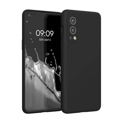 Afbeelding van kwmobile telefoonhoesje geschikt voor OnePlus Nord 2 5G Hoesje met siliconen coating Smartphone case in mat zwart