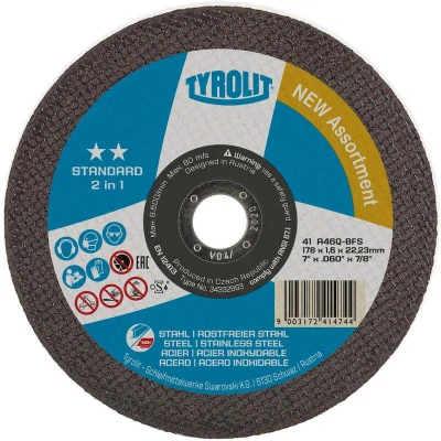 Afbeelding van Tyrolit 2in1 Doorslijpschijf (Standard) 125 x 1,0 22,2 MM Staal en RVS