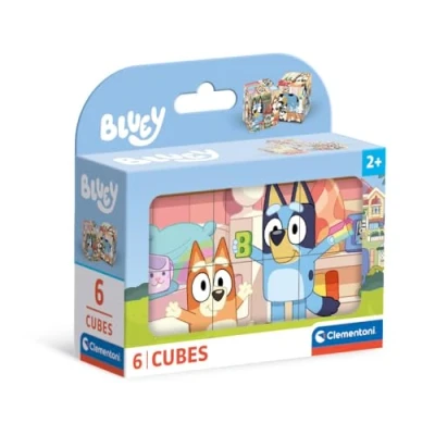 Afbeelding van Clementoni Jigsaw puzzel Bluey 6 delig Supercolor voor kinderen 2 4 jaar, cartoon, cadeau jongens/meisjes, kinderen, gemaakt in Italië, 40662