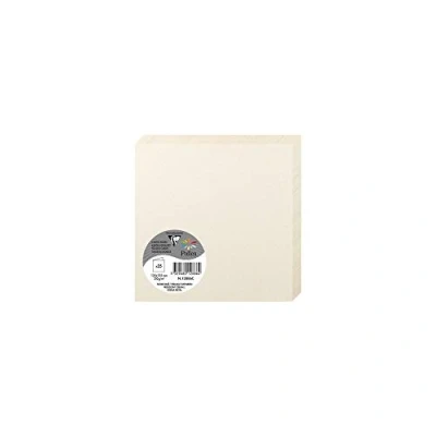 Afbeelding van Clairefontaine 12886C verpakking met 25 dubbele kaarten vierkant formaat (13,5 x 13,5 cm) 210 g kleur: ivoorkleuren uitnodigingskaarten voor evenementen en overeenstemming premium papier glad