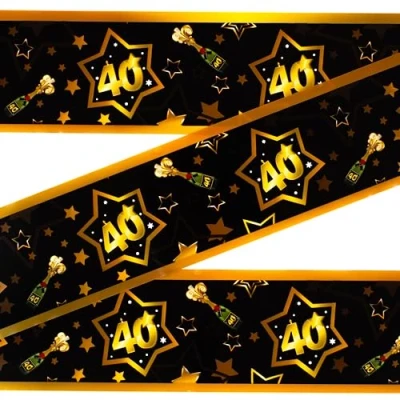 Afbeelding van Verjaardagsdecoratie begrenzingsband 40e verjaardag decoratie man vrouwen mannen