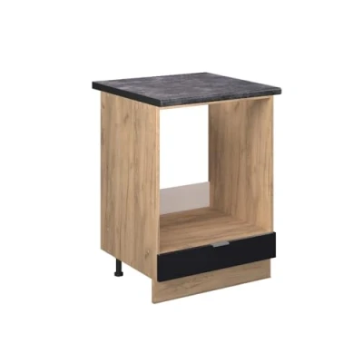 Afbeelding van Vicco Ovenombouwkast Fame Line, Zwart gestreept/Krachtige eik goud, 60 cm , WB Antraciet