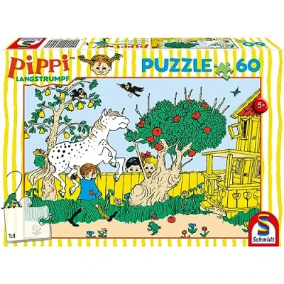 Afbeelding van Schmidt Spiele Pippi Langkous Het sterkste meisje ter wereld, kinderpuzzel, vanaf 5 jaar, 60 stukjes, 56446