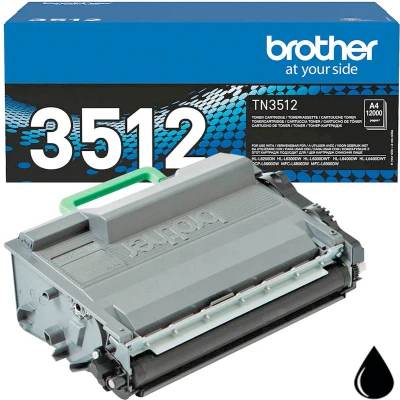 Afbeelding van Brother toner, 12.000 pagina&#039;s, OEM TN 3512, zwart toner