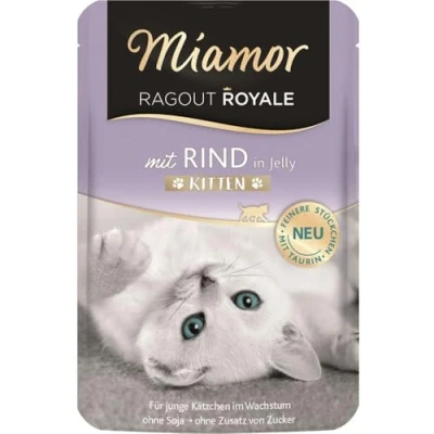Afbeelding van 22x100g Ragout Royale Kitten met Rund Miamor Kattenvoer