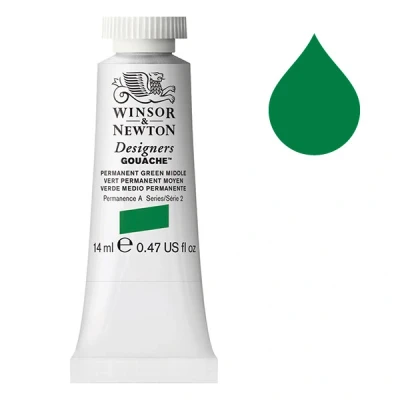 Image de Winsor &amp; Newton Designers gouache 484 (14 ml) vert permanent moyen