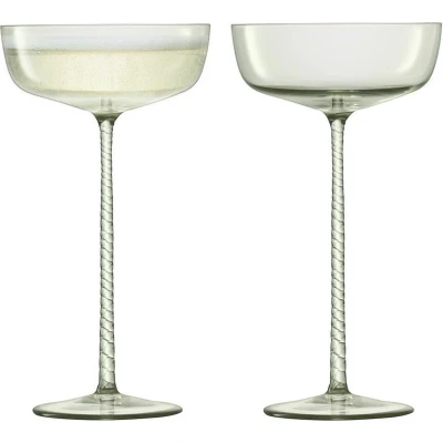 Afbeelding van L.S.A. Champagne Theatre Glas 190 ml Set van 2 Stuks Green / Glass
