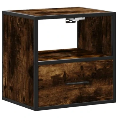 Afbeelding van vidaXL Nachtkastje wandgemonteerd 40x31x39,5 cm gerookt eikenkleurig