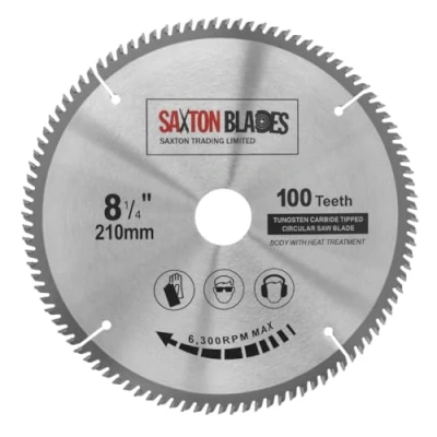 Afbeelding van Saxton TCT cirkelzaagblad hout 210 mm x 30 100 tanden geschikt voor Festool Bosch Makita Dewalt