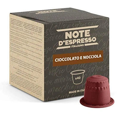 Afbeelding van Note d&#039;Espresso Hazelnoot chocolade capsules uitsluitend compatibel met Nespresso machines, 40 x 7 g