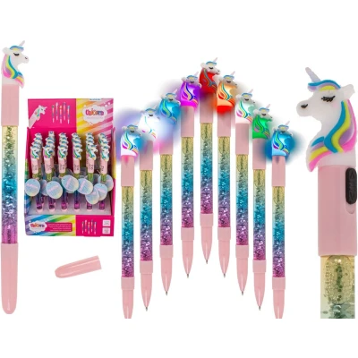 Afbeelding van Out of the Blue Balpen Eenhoorn met licht en glitter Unicorn Kadootje Kadotip Knutselen