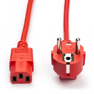 Afbeelding van ACT AK5130 230V Stroomkabel CEE7/7 Male (Haaks)/C13 Rood 1,8 meter