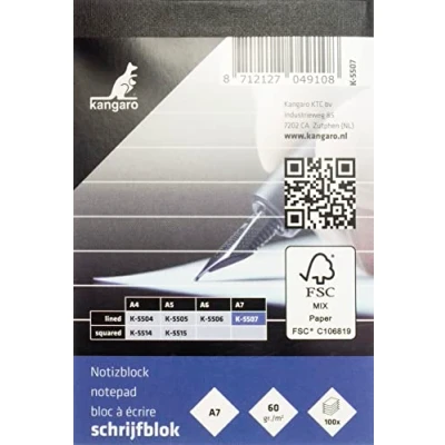Afbeelding van Schrijfblok A7 lijn 100 blad pak a 10 st
