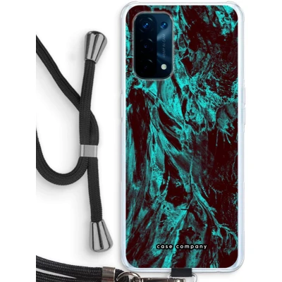 Afbeelding van Case Company® hoesje met Koord geschikt voor Oppo A74 5G Ice Age Telefoonhoesje Zwart Bescherming aan alle Kanten en Over de Schermrand