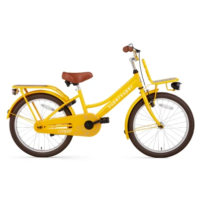 Afbeelding van Supersuper Cooper Bamboo Kinderfiets Meisjesfiets 20 inch Geel