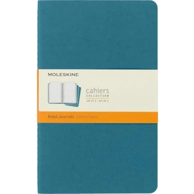 Afbeelding van Moleskine Cahier Journals Large Gelinieerd Blauw set van 3