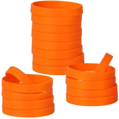 Afbeelding van LVNRIDS 50 stuks elastische Siliconen armbanden, personaliseerbare rubberen armbanden voor sportfeest op school,