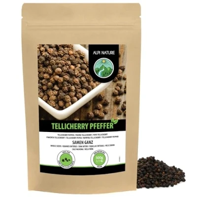 Afbeelding van zwarte peper van tellicherry 500 g Alpi Nature, in volkoren