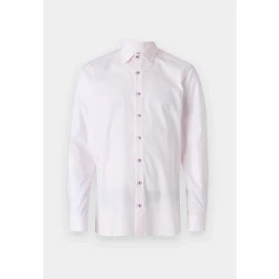 Afbeelding van OLYMP Level 5 Overhemd Structure Roze maat 38 Heren Overhemden Formeel Effen met Slim fit Pasvorm Stretch