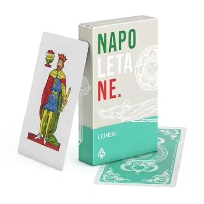 Afbeelding van TS Spielkarten Napoletane LEINEN speelkaarten, extra dikke scopa kaarten met Napolitaanse afbeelding, Italiaans spel, handgetekend (speelkaarten)
