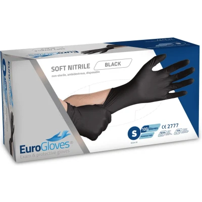 Afbeelding van Eurogloves Handschoenen nitril maat XL zwart (100 stuks)