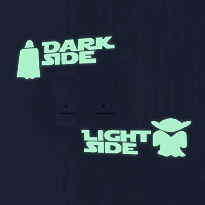 Afbeelding van Nacnic Star Wars lichtgevende Yoda muurstickers &quot;Light Side&quot; en Darth Vader &quot;Dark voor wanddecoratie kinderkamer, huis, winkel