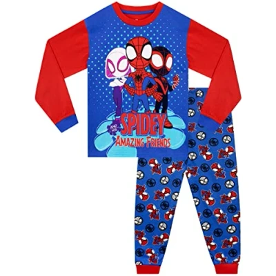 Afbeelding van Marvel Spiderman Pyjama voor jongens, pyjamaset met lange mouwen kinderen, Blauw
