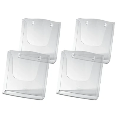 Afbeelding van SIGEL Lh115 4 stuks wandstandaard, 24 x 25 5,5 cm, permanente UV bestendigheid, transparant acryl