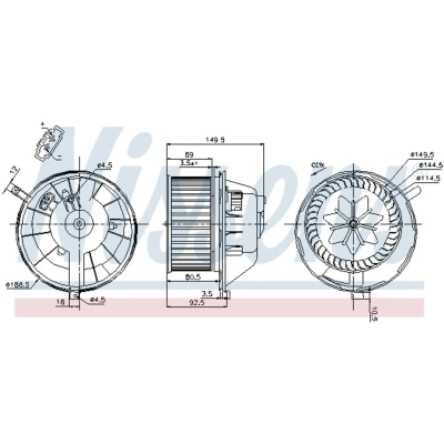 Afbeelding van Nissens Kachelventilatormotor /wiel 87144