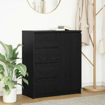 Afbeelding van vidaXL Dressoir met lades 71x35x84 cm spaanplaat zwart eikenkleurig