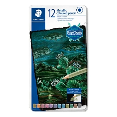 Afbeelding van STAEDTLER 146M M12 metallic kleurpotloden, verschillende kleuren, 12 stuks