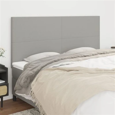 Afbeelding van vidaXL Hoofdborden 4 st 100 x 5 78/88 cm stof lichtgrijs