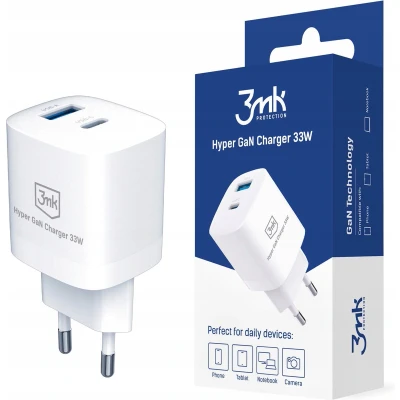 Afbeelding van 3mk Hyper GaN Charger White Netlader 33W