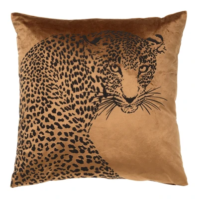 Afbeelding van Dutch Decor SIMBA Sierkussen met dierenprint 45x45 cm Tobacco Brown bruin